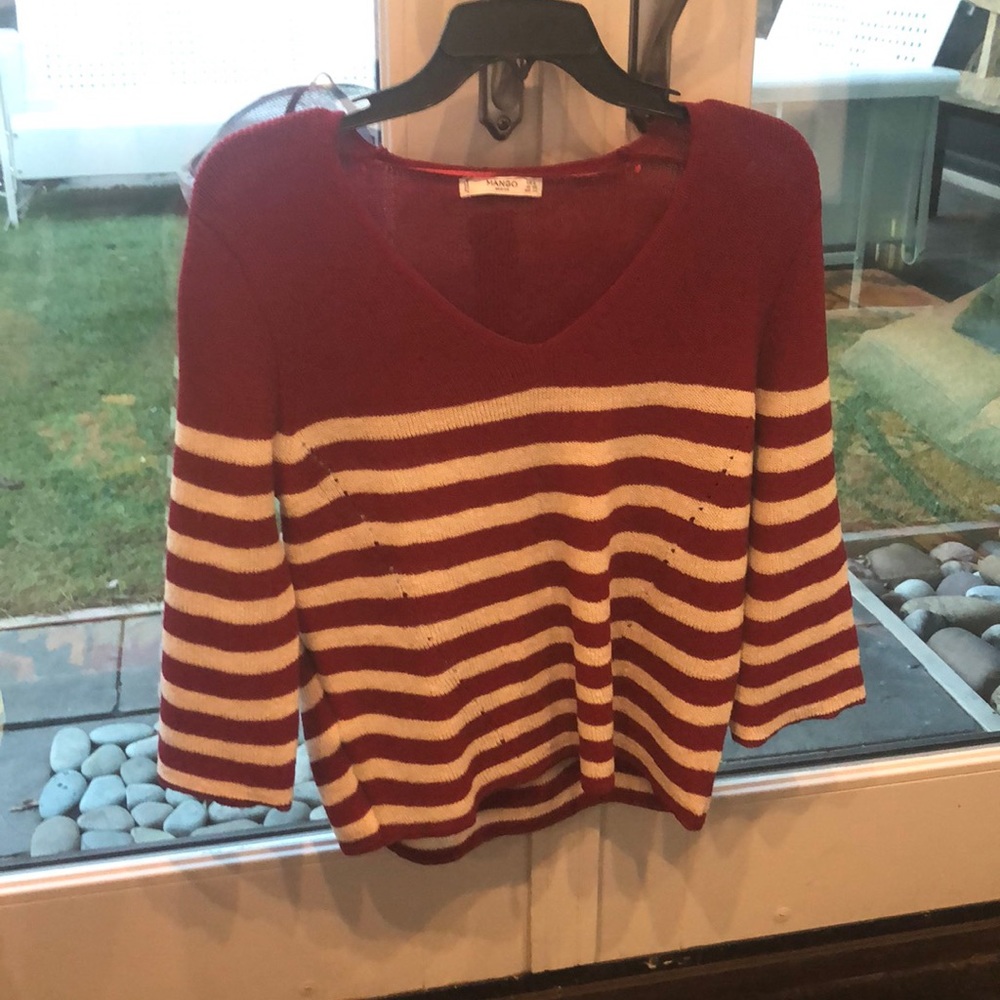 NEW! Red and Beige striped sweater by Mango